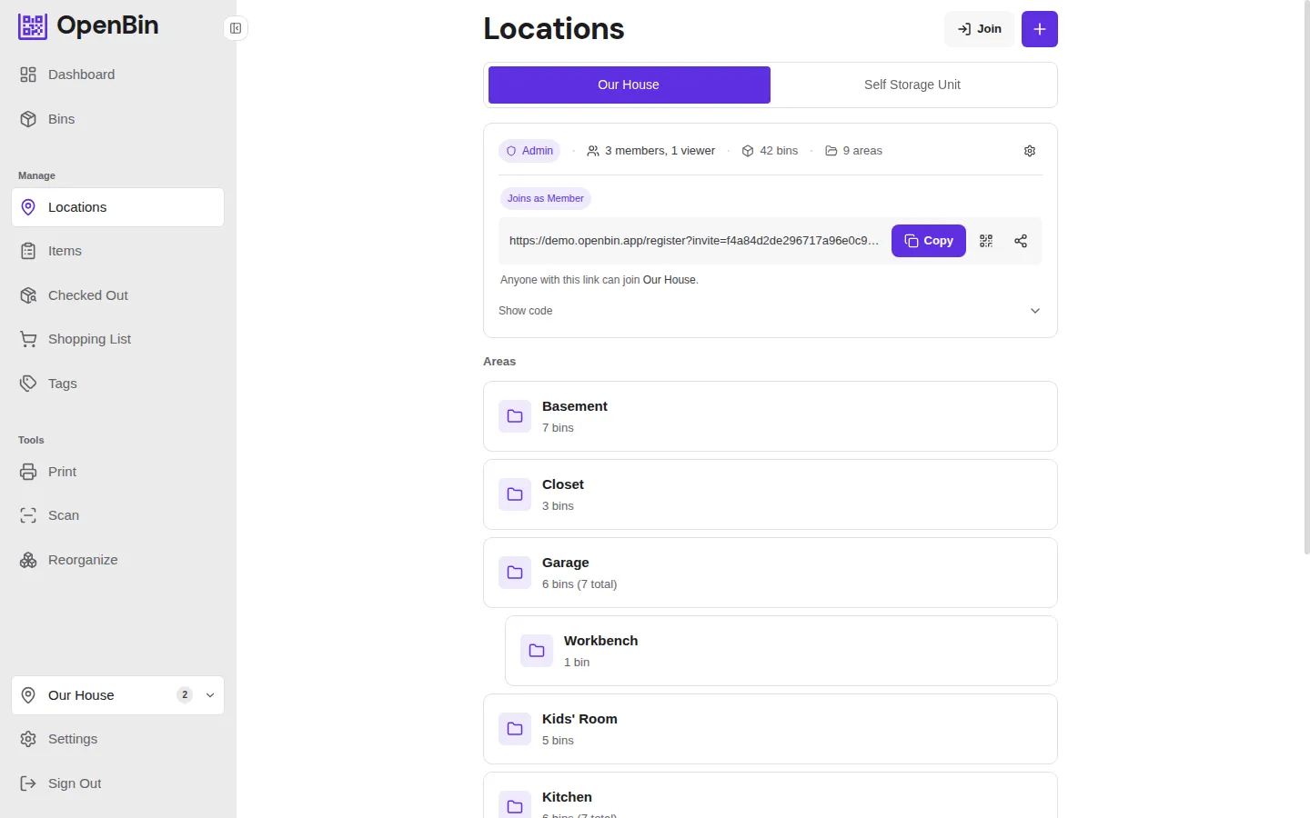 Locations and areas
